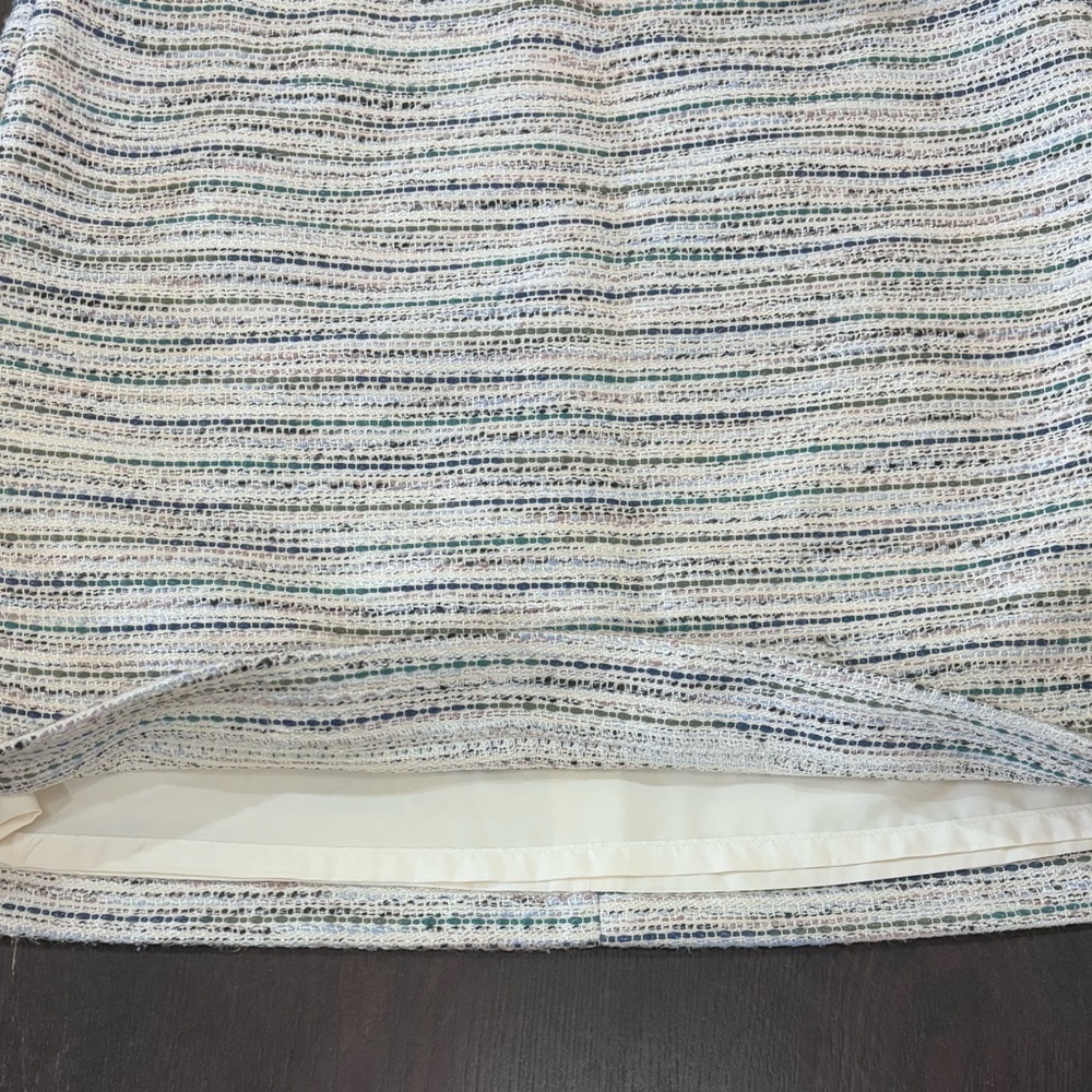 Loft Outlet Size 6 Tweed Multi-colored Striped Taylored Lined Skirt - Picture 6 of 11